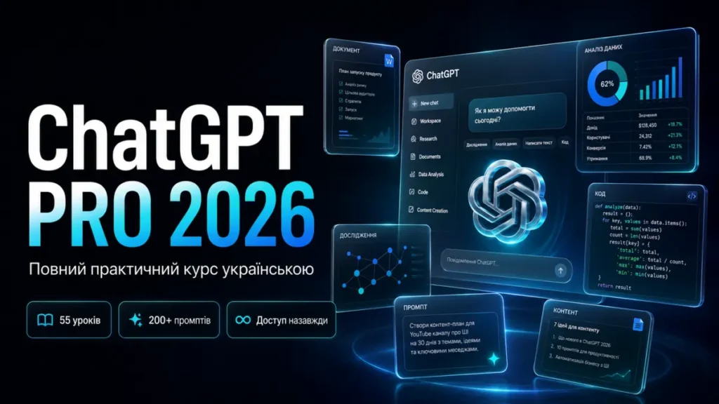 Обкладинка курсу ChatGPT PRO