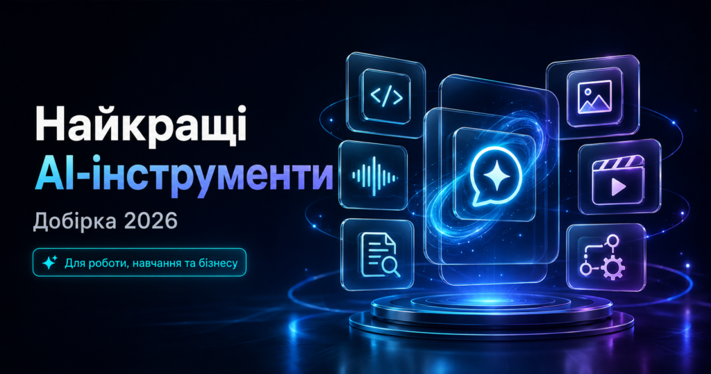 Найкращі AI-інструменти 2026: ТОП сервісів для роботи, навчання та бізнесу